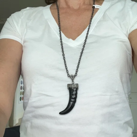 Closing out inventory! Ellie Madison Designs horn necklace with diamonds